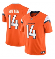 Men's Denver Broncos #14 Courtland Sutton Orange 2024 F.U.S.E. Vapor Limited Football Stitched Jersey