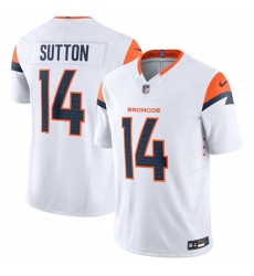 Men's Denver Broncos #14 Courtland Sutton White 2024 F.U.S.E. Vapor Limited Football Stitched Jersey