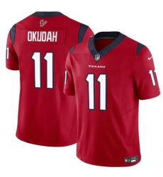 Men's Houston Texans #11 Jeff Okudah Red 2024 F.U.S.E. Vapor Untouchable Football Stitched Jersey