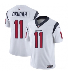 Men's Houston Texans #11 Jeff Okudah White Vapor Untouchable Football Stitched Jersey