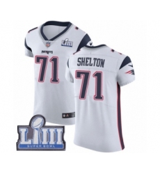 Men's Nike New England Patriots #71 Danny Shelton White Vapor Untouchable Elite Player Super Bowl LIII Bound NFL Jersey
