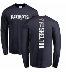 NFL Nike New England Patriots #71 Danny Shelton Navy Blue Backer Long Sleeve T-Shirt