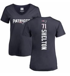NFL Women's Nike New England Patriots #71 Danny Shelton Ash Backer V-Neck T-Shirt