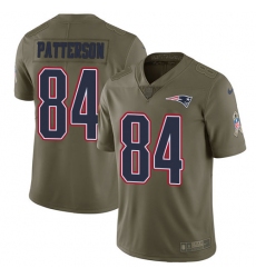 Men's Nike New England Patriots #84 Cordarrelle Patterson Limited Olive 2017 Salute to Service NFL Jersey