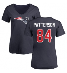 NFL Women's Nike New England Patriots #84 Cordarrelle Patterson Navy Blue Name & Number Logo Slim Fit T-Shirt