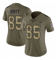 Women's Nike New England Patriots #85 Kenny Britt Limited Olive/Camo 2017 Salute to Service NFL Jersey