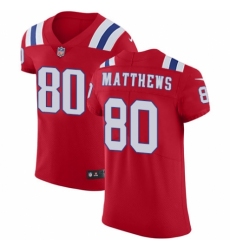 Men's Nike New England Patriots #80 Jordan Matthews Red Alternate Vapor Untouchable Elite Player NFL Jersey