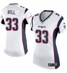 Women's Nike New England Patriots #33 Jeremy Hill Game White NFL Jersey