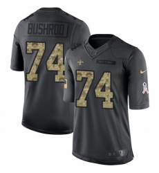 Men's Nike New Orleans Saints #74 Jermon Bushrod Limited Black 2016 Salute to Service NFL Jersey