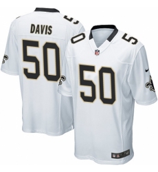 Men's Nike New Orleans Saints #50 DeMario Davis Game White NFL Jersey
