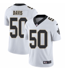 Men's Nike New Orleans Saints #50 DeMario Davis White Vapor Untouchable Limited Player NFL Jersey
