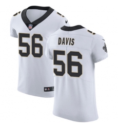 Men's Nike New Orleans Saints #56 DeMario Davis White Vapor Untouchable Elite Player NFL Jersey