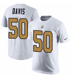 NFL Nike New Orleans Saints #50 DeMario Davis White Rush Pride Name & Number T-Shirt