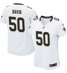 Women's Nike New Orleans Saints #50 DeMario Davis Game White NFL Jersey