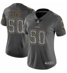 Women's Nike New Orleans Saints #50 DeMario Davis Gray Static Vapor Untouchable Limited NFL Jersey