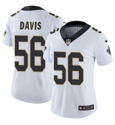 Women's Nike New Orleans Saints #56 DeMario Davis White Vapor Untouchable Limited Player NFL Jersey