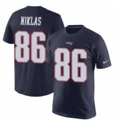 NFL Nike New England Patriots #86 Troy Niklas Navy Blue Rush Pride Name & Number T-Shirt