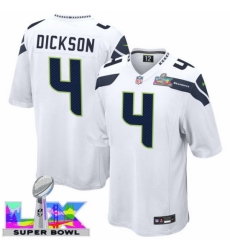 Men's Seattle Seahawks #4 Michael Dickson White 2025 2026 Super Bowl LX F U S E Stitched Jersey