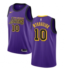 Men's Nike Los Angeles Lakers #10 Sviatoslav Mykhailiuk Swingman Purple NBA Jersey - City Edition