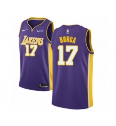 Men's Los Angeles Lakers #17 Isaac Bonga Authentic Purple Basketball Jersey - Statement Edition