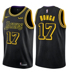 Men's Nike Los Angeles Lakers #17 Isaac Bonga Swingman Black City Edition NBA Jersey