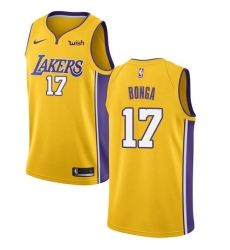 Men's Nike Los Angeles Lakers #17 Isaac Bonga Swingman Gold NBA Jersey - Icon Edition