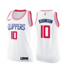 Women's Nike Los Angeles Clippers #10 Jerome Robinson Swingman Whi Pink Fashion NBA Jersey