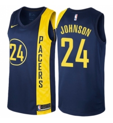 Men's Nike Indiana Pacers #24 Alize Johnson Authentic Navy Blue NBA Jersey - City Edition