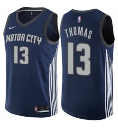 Women's Nike Detroit Pistons #13 Khyri Thomas Swingman Navy Blue NBA Jersey - City Edition