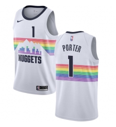 Youth Nike Denver Nuggets #1 Michael Porter Swingman White NBA Jersey - City Edition