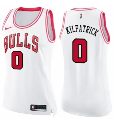 Women's Nike Chicago Bulls #0 Sean Kilpatrick Swingman White Pink Fashion NBA Jersey