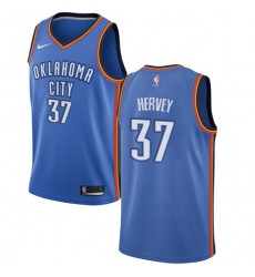 Men's Nike Oklahoma City Thunder #37 Kevin Hervey Swingman Royal Blue NBA Jersey - Icon Edition