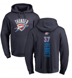 NBA Nike Oklahoma City Thunder #37 Kevin Hervey Navy Blue Backer Pullover Hoodie