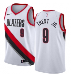 Men's Nike Portland Trail Blazers #9 Gary Trent Jr. Swingman White NBA Jersey - Association Edition