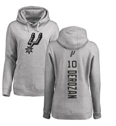 NBA Women's Nike San Antonio Spurs #10 DeMar DeRozan Ash Backer Pullover Hoodie