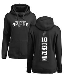NBA Women's Nike San Antonio Spurs #10 DeMar DeRozan Black Backer Pullover Hoodie