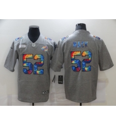 Men's Chicago Bears #52 Khalil Mack Gray Rainbow Version Nike Limited Jersey