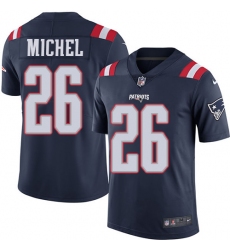 Men's Nike New England Patriots #26 Sony Michel Limited Navy Blue Rush Vapor Untouchable NFL Jersey