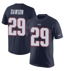 NFL Nike New England Patriots #29 Duke Dawson Navy Blue Rush Pride Name & Number T-Shirt