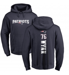 NFL Nike New England Patriots #76 Isaiah Wynn Navy Blue Backer Pullover Hoodie