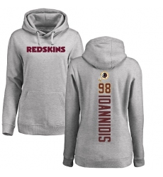 NFL Women's Nike Washington Redskins #98 Matt Ioannidis Ash Backer Pullover Hoodie