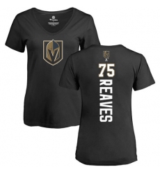 NHL Women's Adidas Vegas Golden Knights #75 Ryan Reaves Black Backer Slim Fit V-Neck T-Shirt