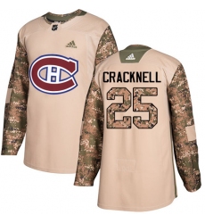 Youth Adidas Montreal Canadiens #25 Adam Cracknell Authentic Camo Veterans Day Practice NHL Jersey