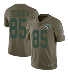 Men's Nike New York Jets #85 Neal Sterling Limited Olive 2017 Salute to Service NFL Jersey