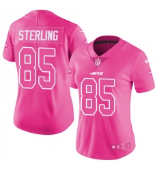 Women Nike New York Jets #85 Neal Sterling Limited Pink Rush Fashion NFL Jersey