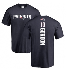 NFL Nike New England Patriots #10 Josh Gordon Navy Blue Backer T-Shirt