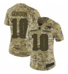 Women's Nike New England Patriots #10 Josh Gordon Limited Camo 2018 Salute to Service NFL Jersey