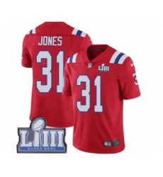 Youth Nike New England Patriots #31 Jonathan Jones Red Alternate Vapor Untouchable Limited Player Super Bowl LIII Bound NFL Jersey