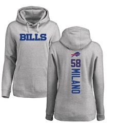 NFL Women's Nike Buffalo Bills #58 Matt Milano Ash Backer Pullover Hoodie