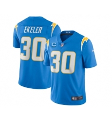 Men's Los Angeles Chargers 2022 #30 Austin Ekeler Blue With 2-star C Patch Vapor Untouchable Limited Stitched NFL Jersey